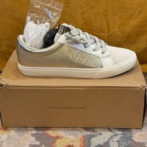 Vintage Havana Metallic Silver and White Sneakers